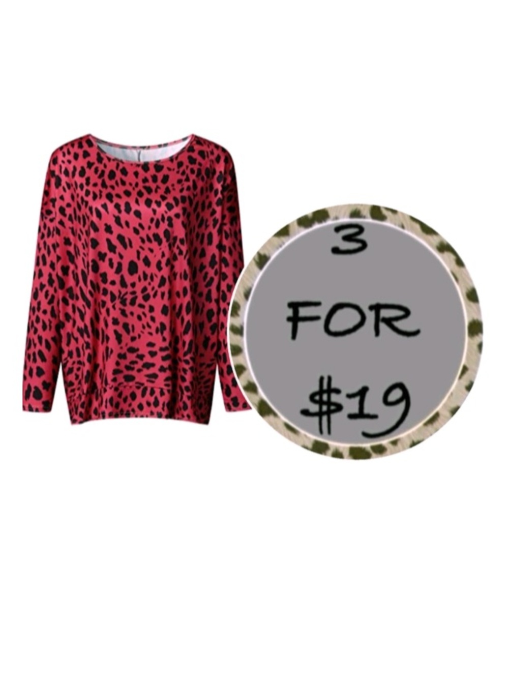 3/$19 NWT Rebel Raven sheer leopard print long sleeve blouse top